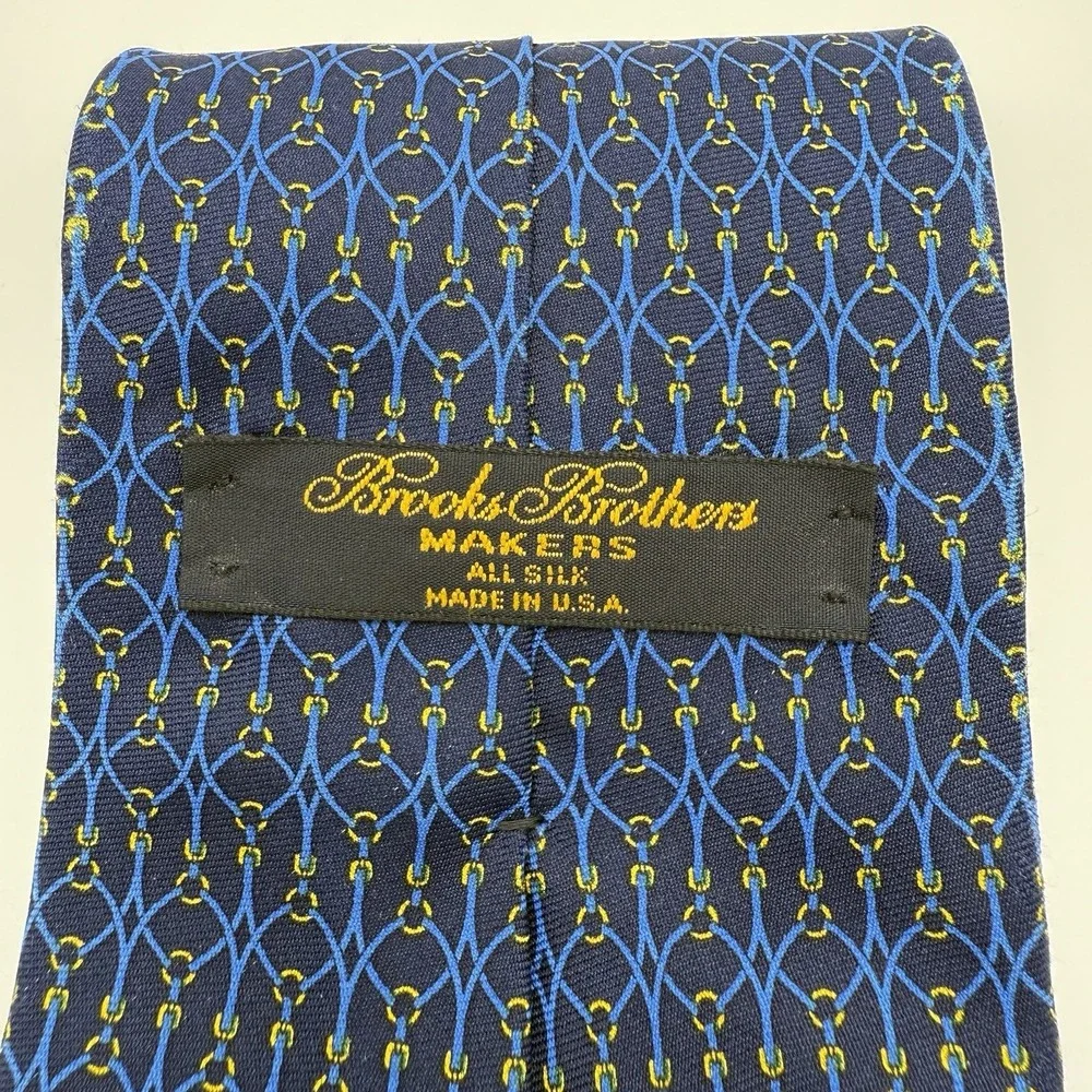 Brooks‎ Brothers Makers and Merchants Silk Blue Men's Neck Tie USA